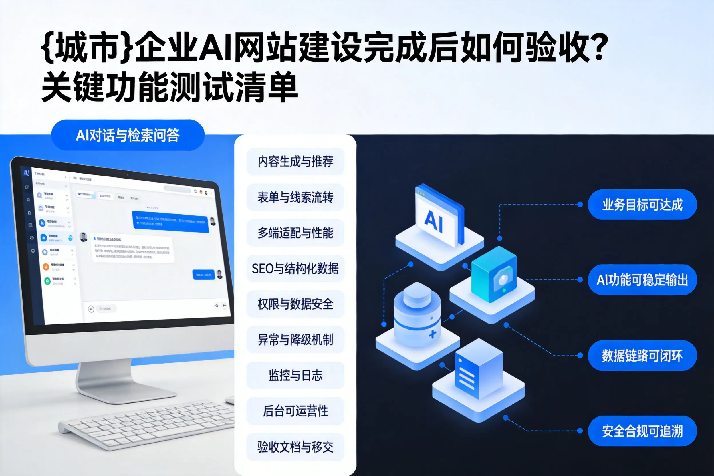 淄博企业AI网站建设完成后如何验收？关键功能测试清单