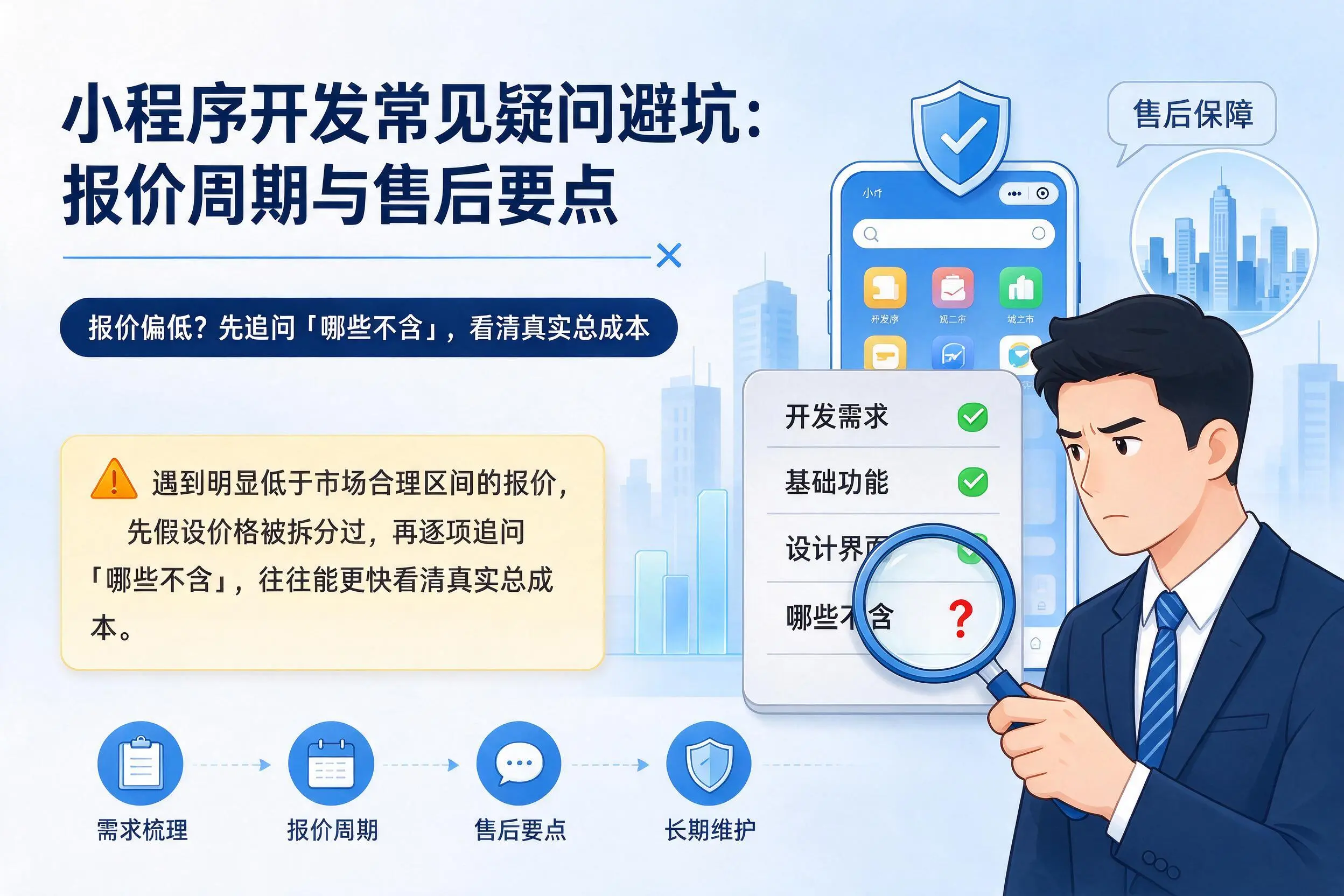 淄博小程序开发常见疑问避坑:报价周期与售后要点