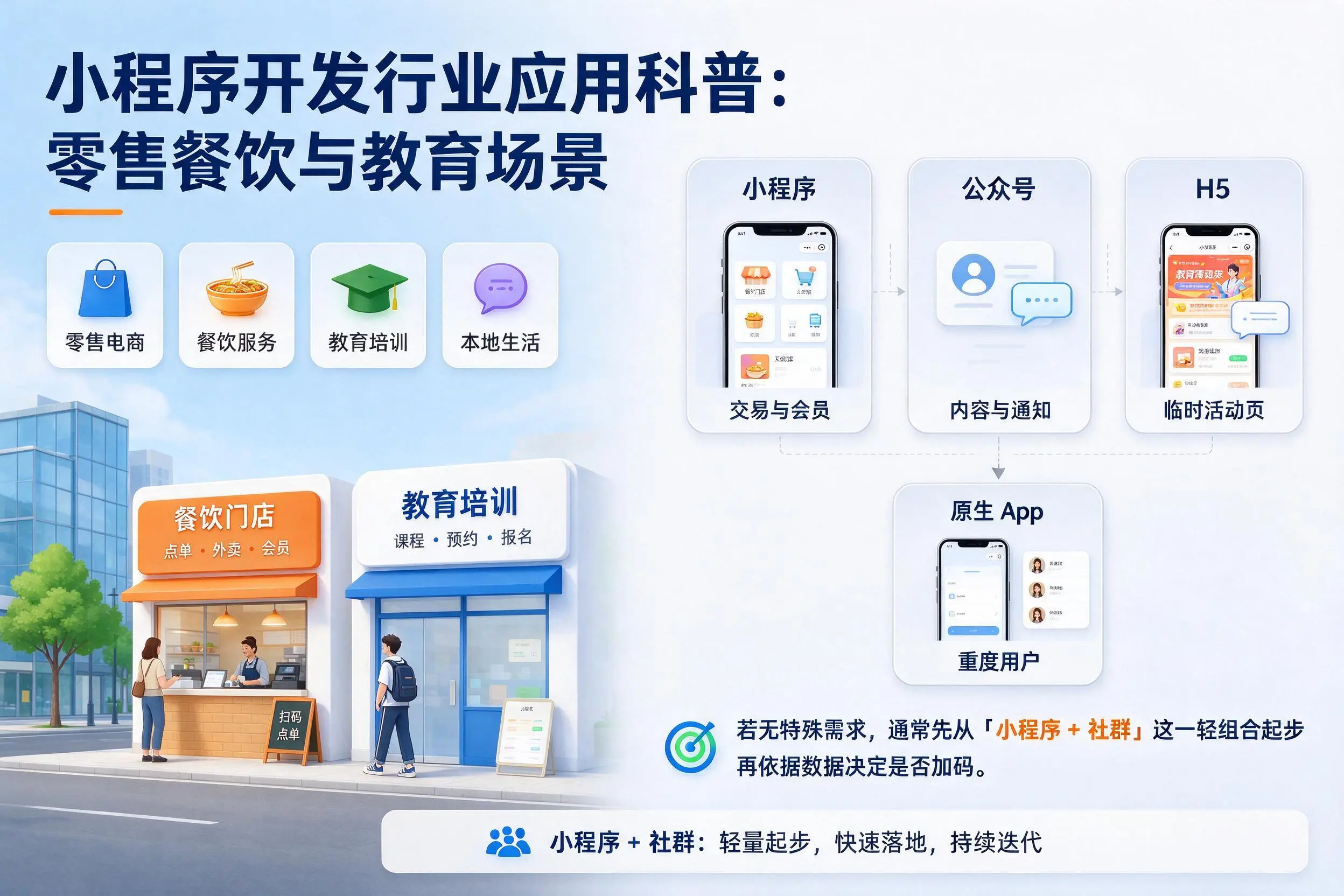淄博小程序开发行业应用科普：零售餐饮与教育场景